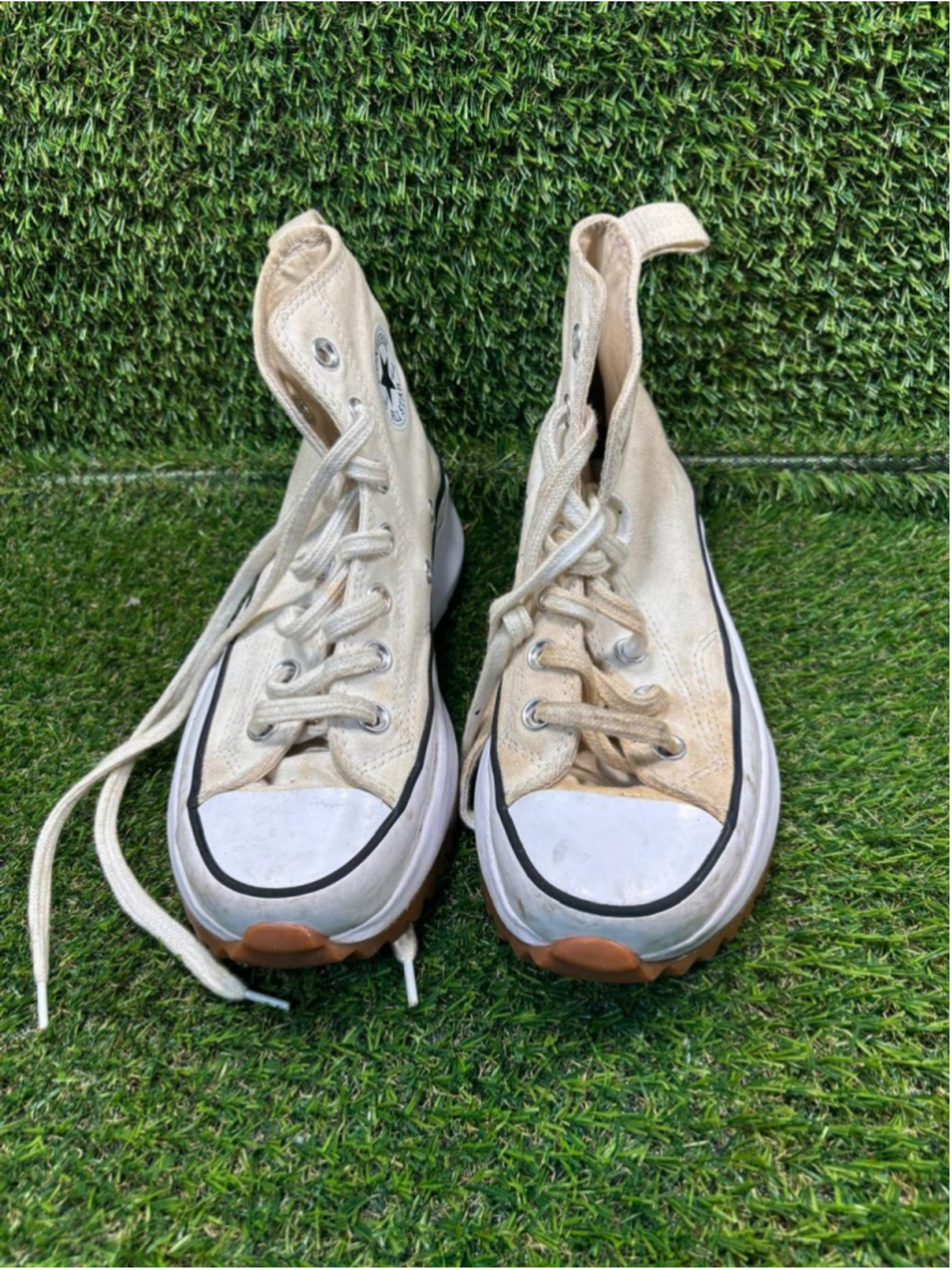 Women's Converse Run Star Hike Sneakers Beige White Size 5.5 #1044